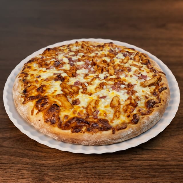 Maggie May's BBQ Chicken Pizza.