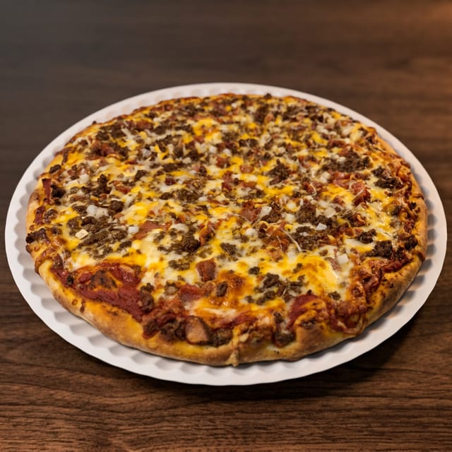 Bacon Cheese Burger Pizza.